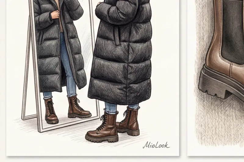 С какой обувью носить пуховик: стильные сочетания для зимы - 7