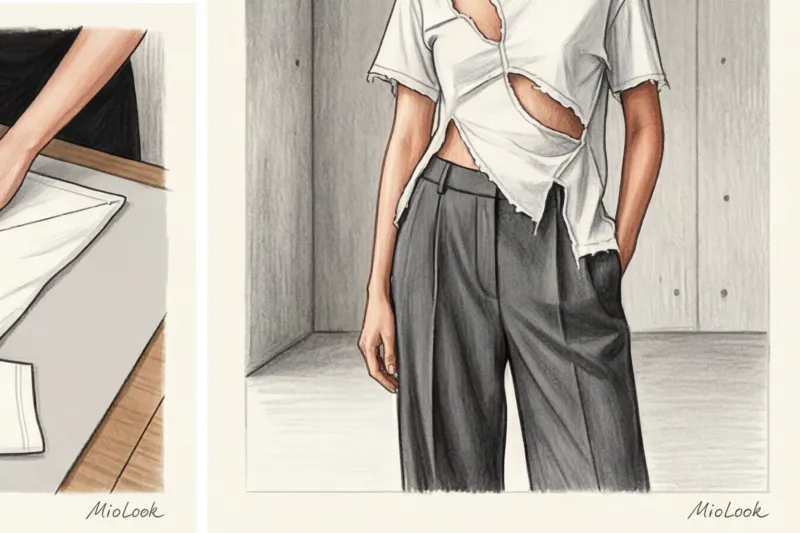 Переделка базовой футболки: режем, завязываем и создаем трендовый топ - 9