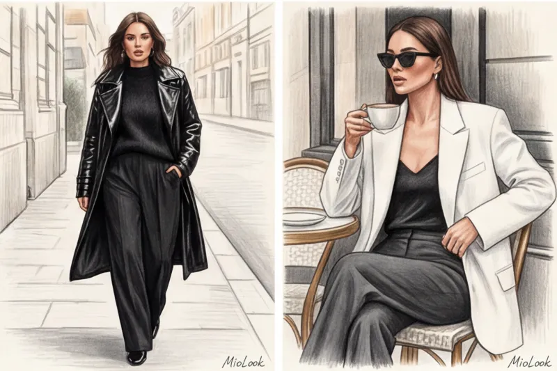 Ахроматические цвета: стильные образы с черным, белым и серым - 8