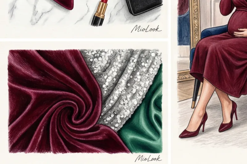 Новогодние и корпоративные наряды: блеск, бархат и комфорт для будущих мам - 8