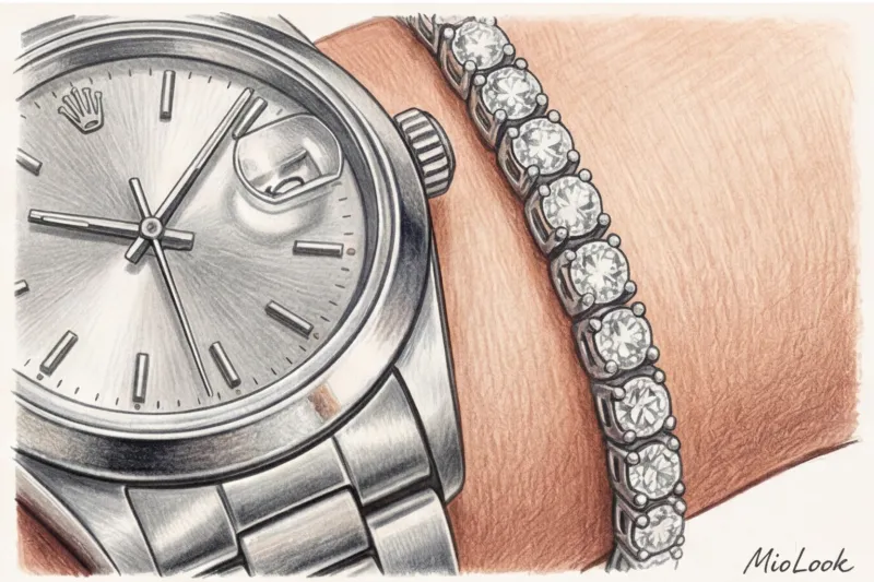 Как стильно носить часы с браслетами на одной руке - 8