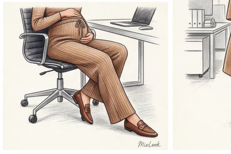 Офисный стиль для беременных зимой: теплые и элегантные образы - 7