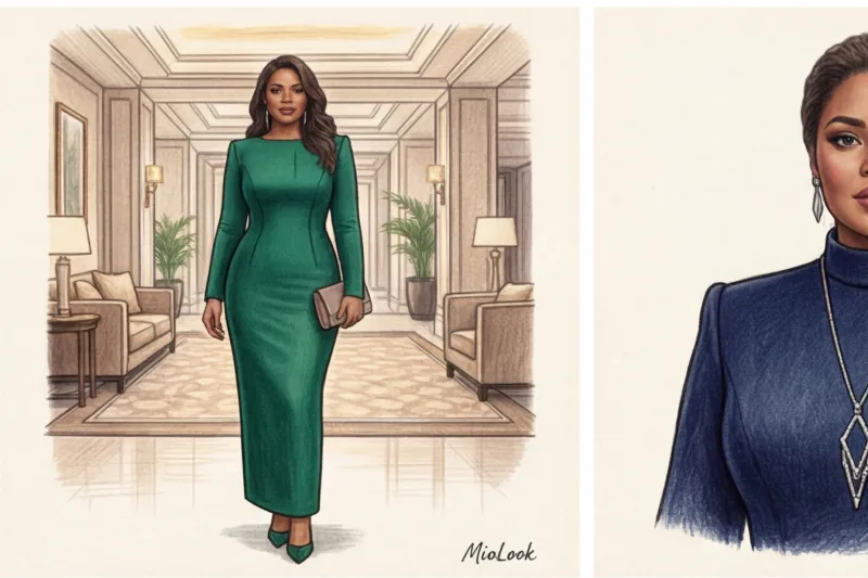 Full-length evening dresses for plus-size figures: slimming styles