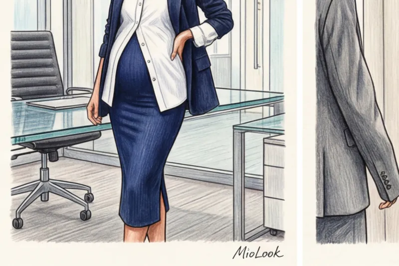 Лайфхаки: как адаптировать обычную офисную одежду под беременность - 7