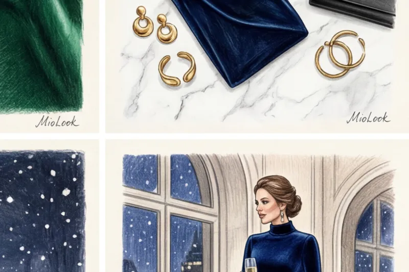 Бархатные закрытые платья: роскошный тренд для зимних торжеств - 6