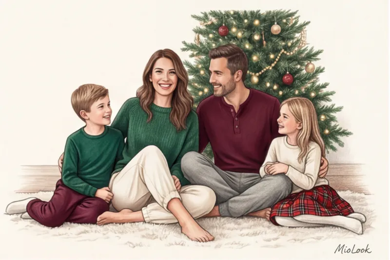 Новогодние пижамы для всей семьи: стильный Family Look