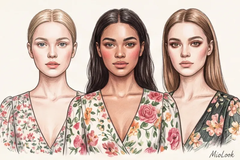 Нежный макияж под платье в цветочек и романтичный стиль - 5