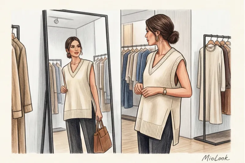 С чем носить вязаный жилет: идеи многослойных образов на каждый день - 4