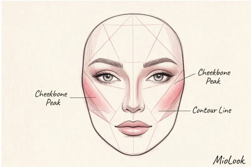 Куда наносить румяна: схемы для каждой формы лица - 9