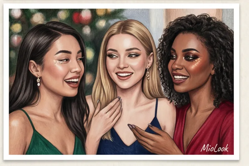 Новогодний макияж: идеи с блестками, глиттером и стразами - 9