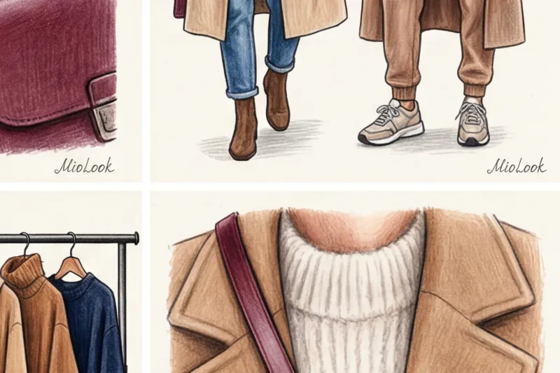 Осенний кэжуал: уютные повседневные образы с пальто, тренчами и свитером - 6