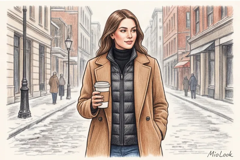 Тонкий пуховик под пальто: как создать стильный многослойный образ - 8