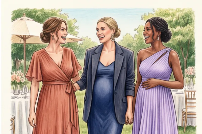 В чем пойти на свадьбу беременной гостье - 3