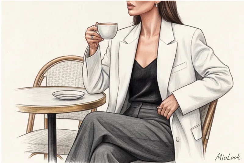 Ахроматические цвета: стильные образы с черным, белым и серым - 9