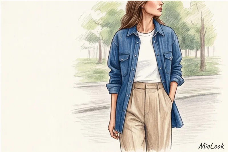 Джинсовая рубашка в женском гардеробе: идеи многослойных образов - 9