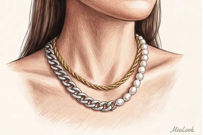 Как красиво сочетать цепочки на шее: искусство многослойности - 4