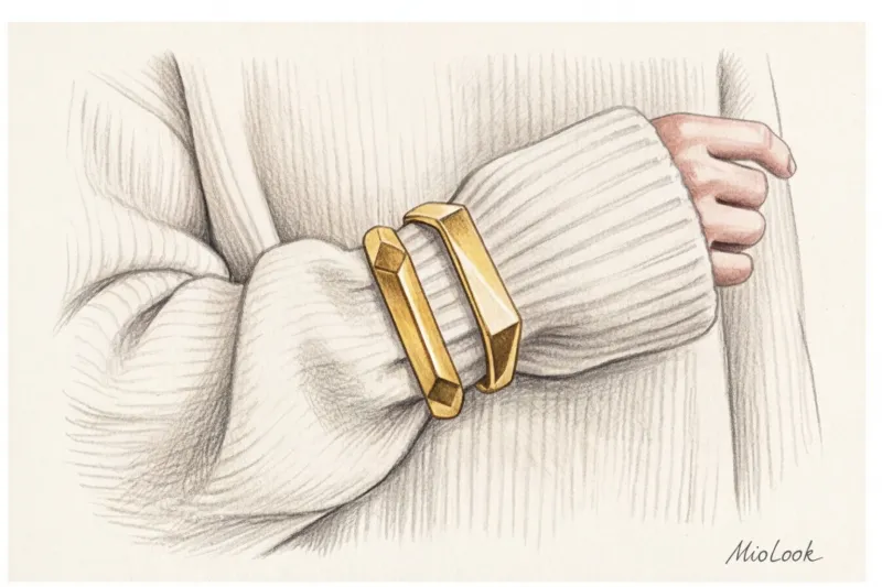 Какие украшения носить с водолазкой и объемным свитером - 3