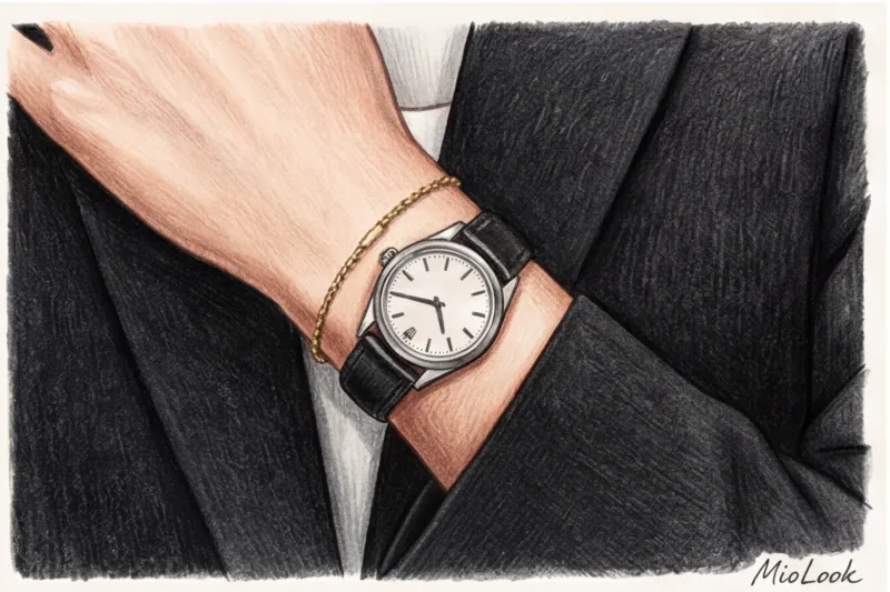Как стильно носить часы с браслетами на одной руке - 7