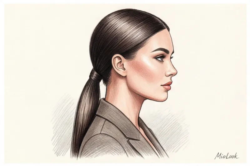 Трендовая гладкая укладка: идеальный хвост и пучок без петухов - 5