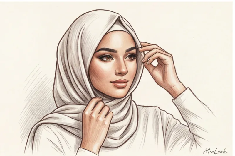 Как завязывать хиджаб для круглого лица: визуальная коррекция формы - 7