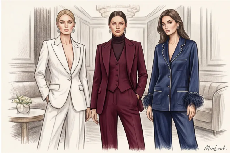 Альтернатива платью: нарядные закрытые костюмы для вечерних выходов - 9