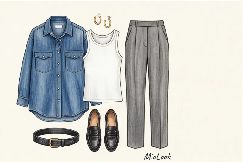 Джинсовая рубашка в женском гардеробе: идеи многослойных образов - 7