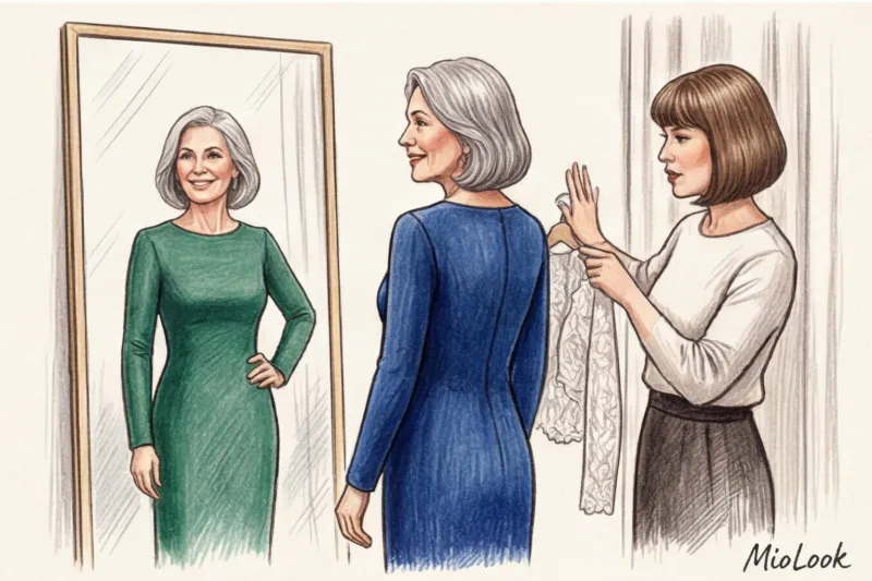 Элегантность в любом возрасте: закрытые вечерние платья для женщин 50+ - 8