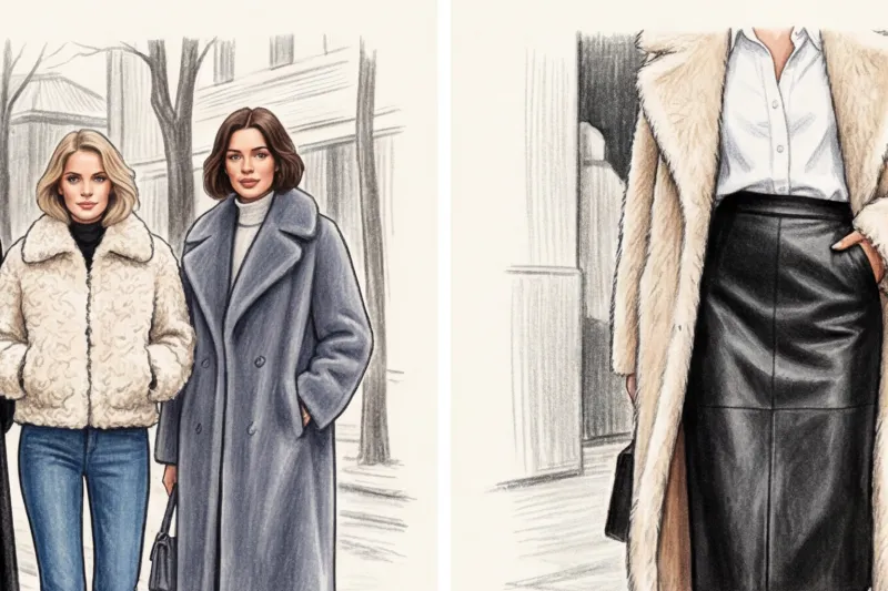 Шубы из экомеха: актуальные фасоны и правила стилизации - 2