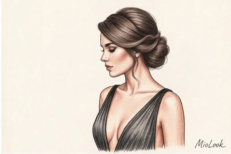 Какая прическа подойдет под V-образный вырез: лучшие укладки для глубокого декольте - 3