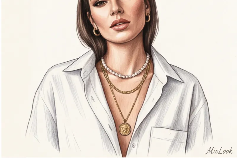 Как красиво сочетать цепочки на шее: искусство многослойности - 3