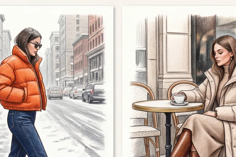 С какой обувью носить пуховик: стильные сочетания для зимы - 2