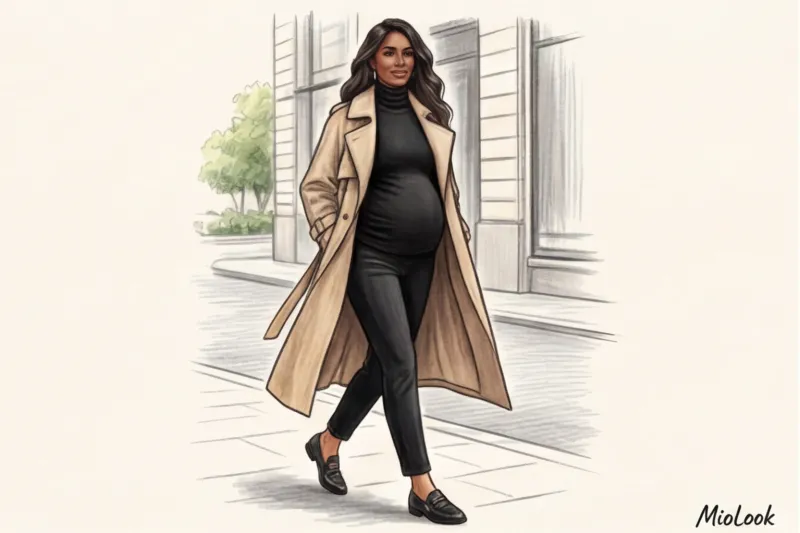 Тренчи и легкие плащи для беременных: элегантные решения - 4