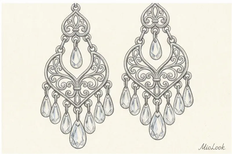 Chandelier earrings: what they are, their features, and style rules