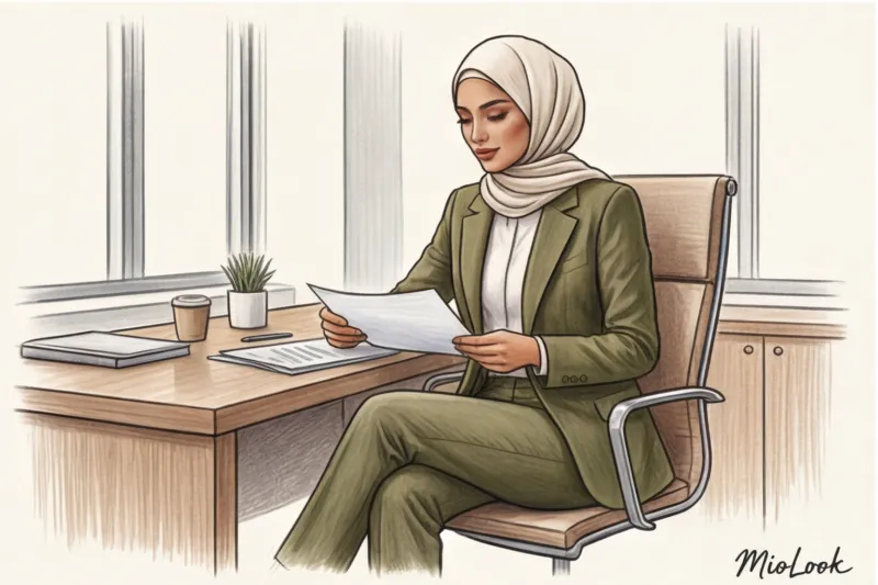 Деловой стиль с хиджабом: строгие и элегантные образы для офиса - 7