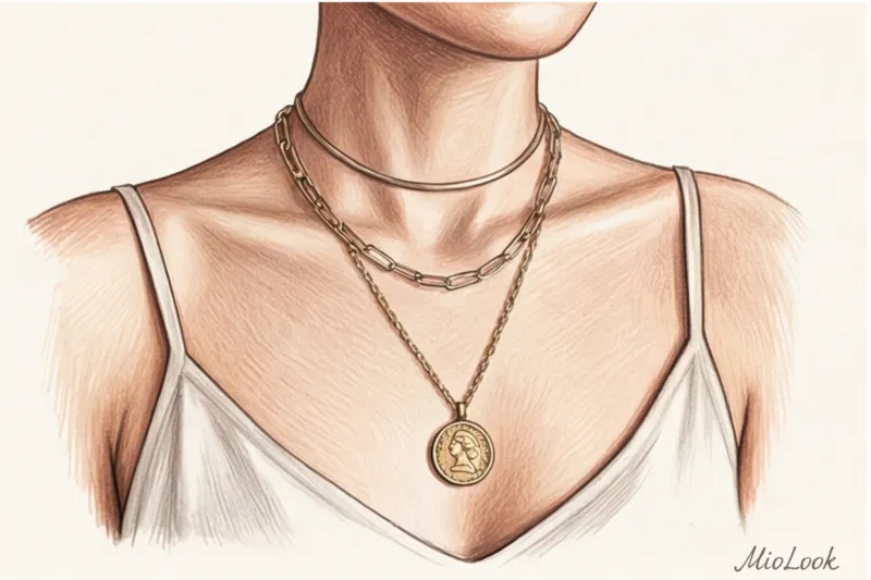 Как красиво сочетать цепочки на шее: искусство многослойности - 7