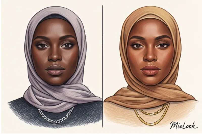 Как подобрать цвет хиджаба для смуглой кожи: лучшие сочетания и контрасты - 3