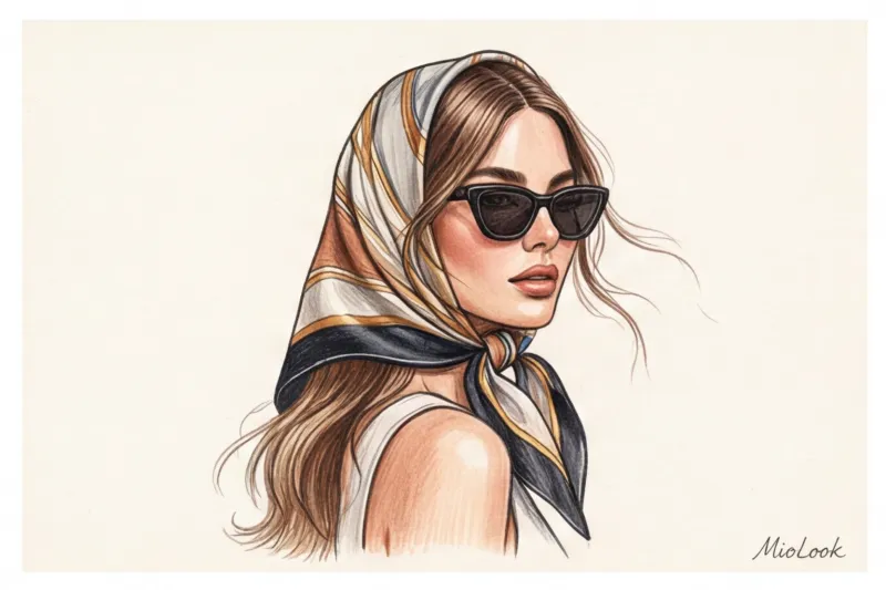 5 способов стильно носить шелковый платок в повседневных образах - 5