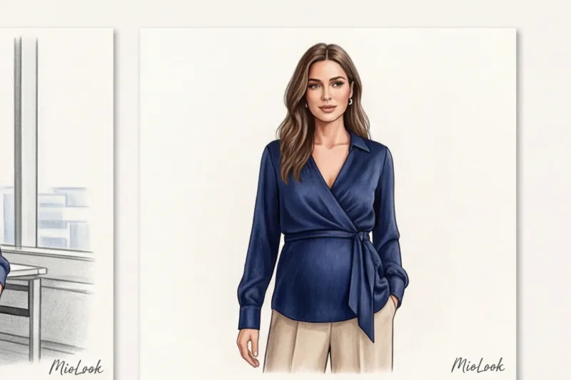 Офисные блузки и рубашки для беременных: обзор удобных фасонов - 3