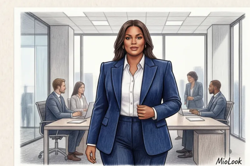 Офисная одежда для полных женщин: стильные образы