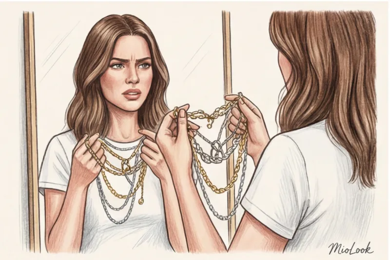 Многослойность в украшениях: как правильно сочетать цепочки на шее - 7