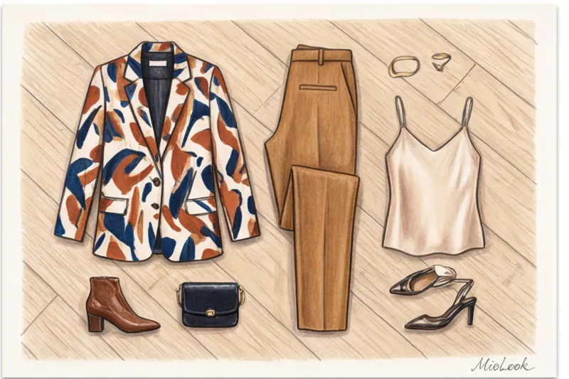 Как сочетать одежду с принтом и однотонные вещи - 6