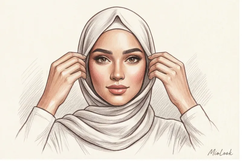 How to tie a hijab for a round face without making mistakes