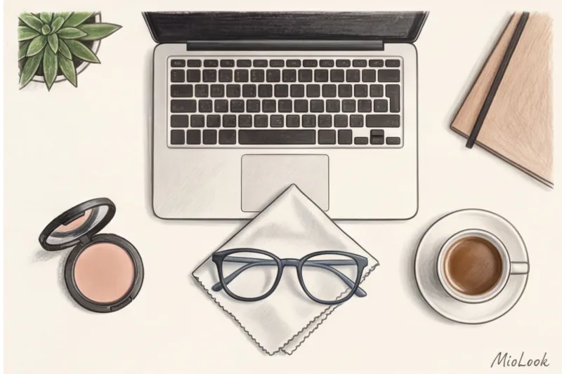 Как выступать в очках онлайн, чтобы избежать бликов от кольцевой лампы - 6