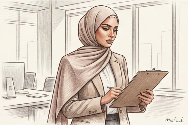 Как завязывать хиджаб для круглого лица: визуальная коррекция формы - 5