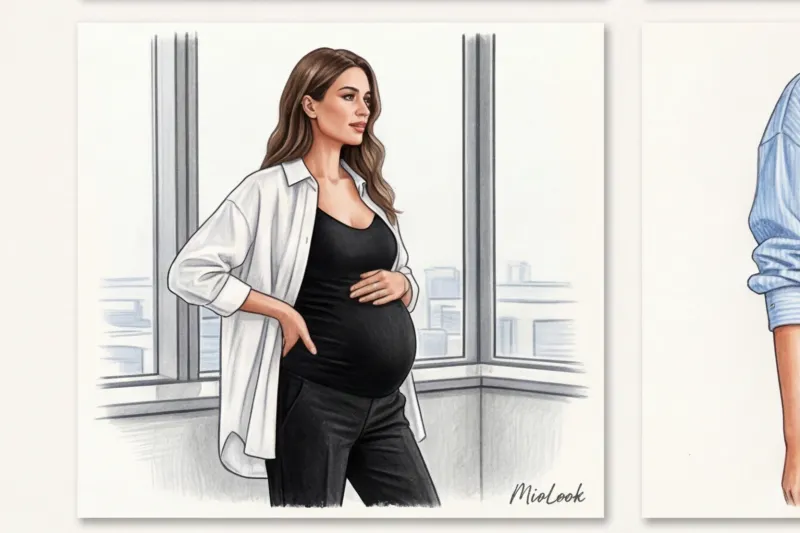 Офисные блузки и рубашки для беременных: обзор удобных фасонов - 4