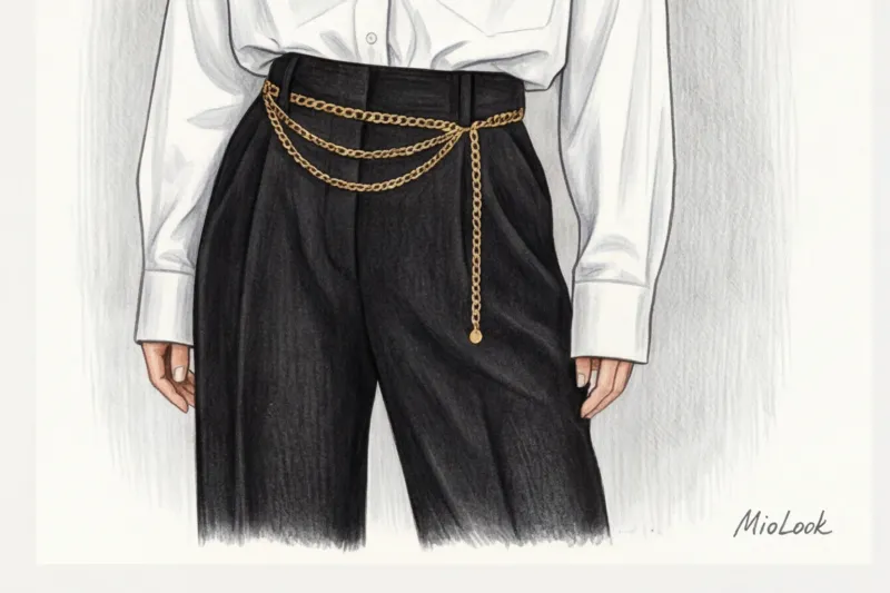 Ремень-цепочка: как носить металлические пояса - 7