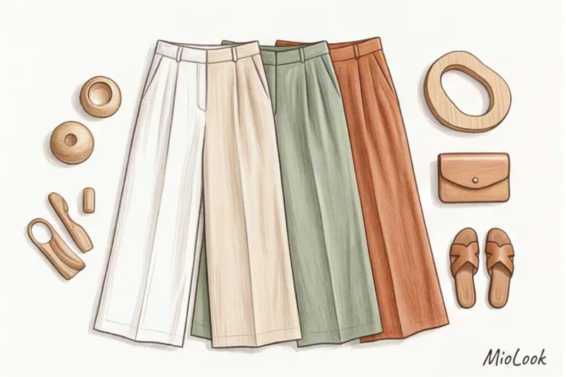 Широкие летние брюки: с чем носить палаццо и кюлоты в скромных образах - 4