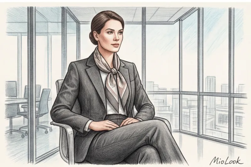 Шелковый платок в деловом гардеробе: как носить, чтобы выглядеть статусно - 8