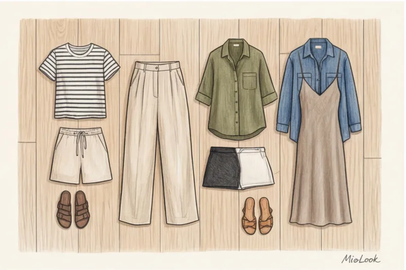 Летняя капсула для мамы в декрете: легкие и практичные образы на каждый день - 7