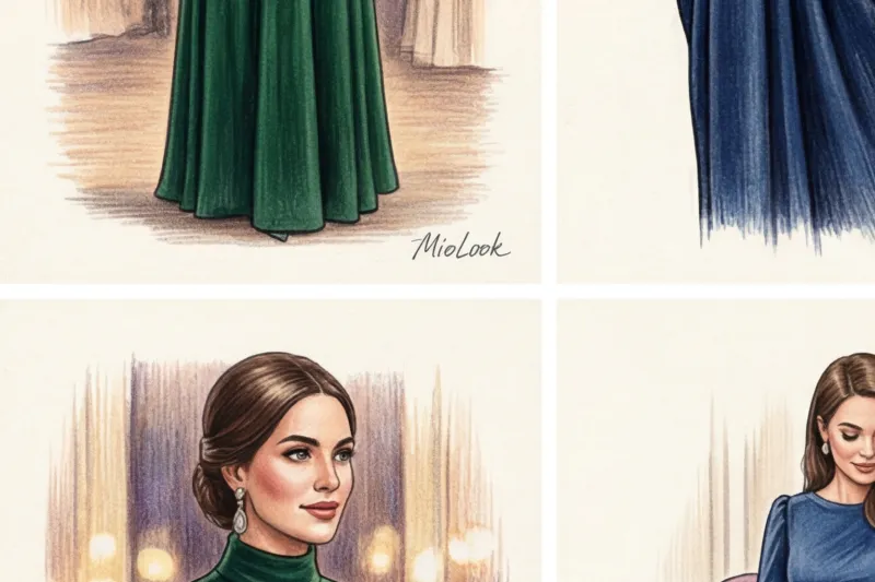 Скромно и удобно: закрытые вечерние платья для беременных - 4